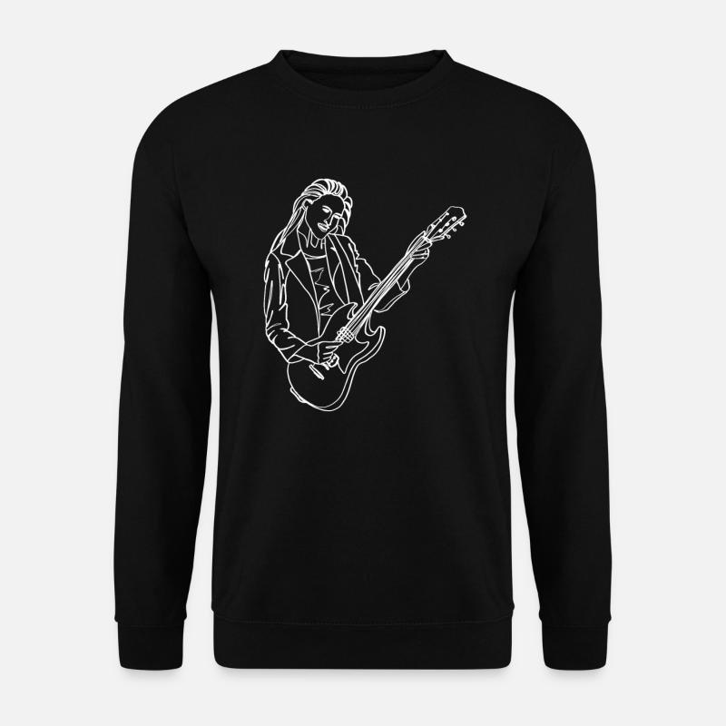 Gitarre Oneline Art - E-Gitarre Gitarre Spieler - Unisex Pullover - Schwarz