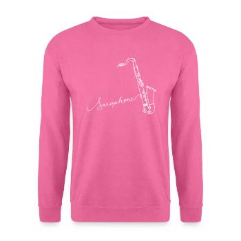 Saxophon Oneline Art - Saxophon-Musiker - Unisex Pullover - Pink - Vorne