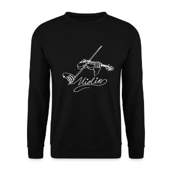 Violin Oneline Art - Violinist Violinist - Unisex Sweatshirt - black - Front - Alina (178cm) & Michal (187cm)