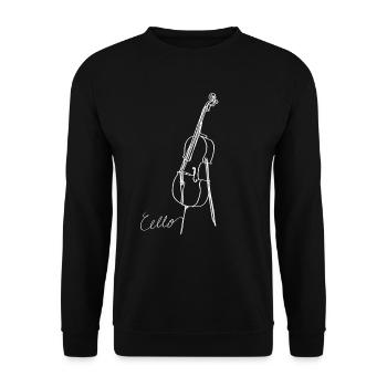Cello Oneline Art - Musicien de violoncelle Violoncelliste - Sweat-shirt Unisexe - noir - Devant - Alina (178cm) & Michal (187cm)