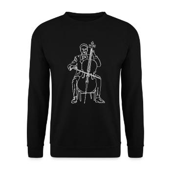 Cello Oneline Art - Musicien de violoncelle Violoncelliste - Sweat-shirt Unisexe - noir - Devant - Alina (178cm) & Michal (187cm)