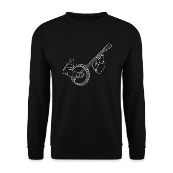 Banjo Oneline Art - Banjo Bluegrass Banjo Player - Unisex Sweatshirt - black - Front - Alina (178cm) & Michal (187cm)