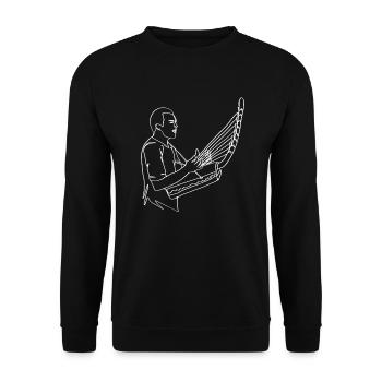 Adungu Oneline Art - Adungu Instrument Adungu - Unisex Sweatshirt - black - Front - Alina (178cm) & Michal (187cm)