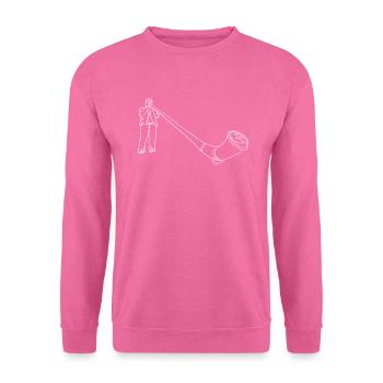 Alphorn Oneline Art - Alphorn Instrument - Unisex Pullover - Pink - Vorne