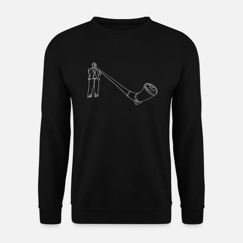Alphorn Oneline Art - Alphorn Instrument - Unisex Pullover - Schwarz
