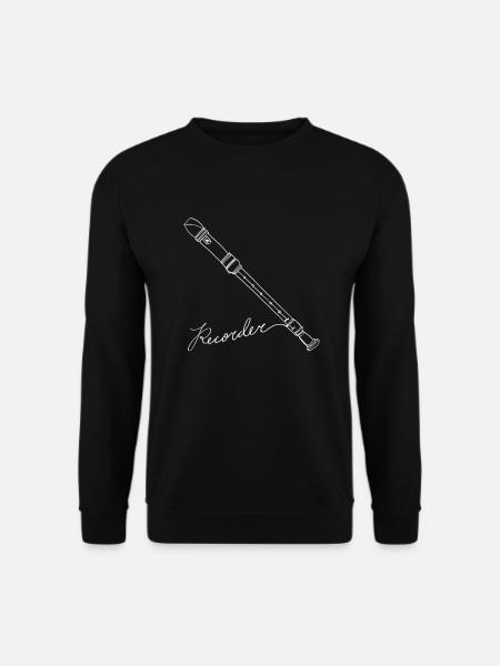 Recorder Oneline Art - Recorder Instrument - Unisex Sweatshirt - black