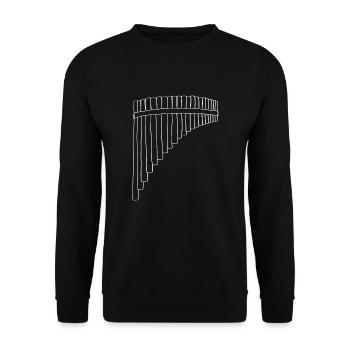 Pan Flute Oneline Art - Pan Flute Musical Instrument - Unisex Sweatshirt - black - Front - Alina (178cm) & Michal (187cm)