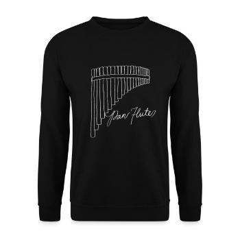 Panflute Oneline Art - Panflute Musical Instrument - Unisex Sweatshirt - black - Front - Alina (178cm) & Michal (187cm)
