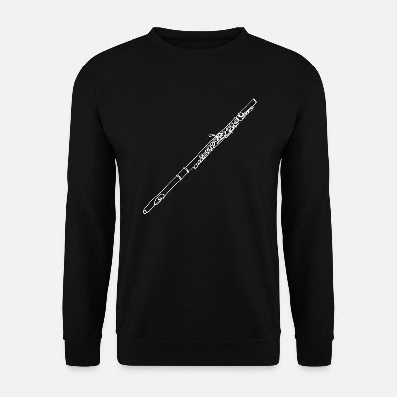 Western Concert Flute Oneline Art - Western - Unisex Pullover - Schwarz