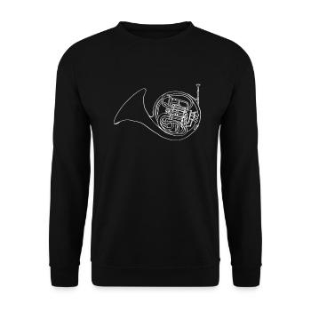 Cor français Oneline Art - Cor français - Sweat-shirt Unisexe - noir - Devant - Alina (178cm) & Michal (187cm)