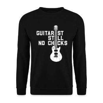 Guitariste - Still No Chicks - Guitare acoustique - Sweat-shirt Unisexe - noir - Devant - Alina (178cm) & Michal (187cm)