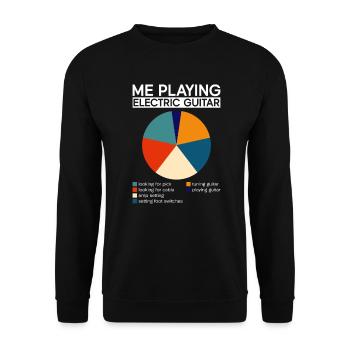 Ich spiele E-Gitarre - E-Gitarre Gitarre Spieler - Unisex Pullover - Schwarz - Vorne - Alina (178cm) & Michal (187cm)