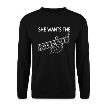 She Wants The D - Guitariste électrique - Sweat-shirt Unisexe - noir - Devant - Alina (178cm) & Michal (187cm)