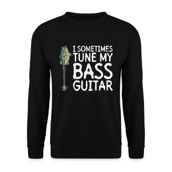 I sometimes tune my bass guitar guitarist - Unisex Sweatshirt - black - Front - Alina (178cm) & Michal (187cm)