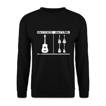 Guitariste électrique Guitariste Guitariste Rock Lustig - Sweat-shirt Unisexe - noir - Devant - Alina (178cm) & Michal (187cm)