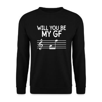 Willst du mein Gf sein - Piano Pianist - Unisex Sweatshirt - black - Front - Alina (178cm) & Michal (187cm)