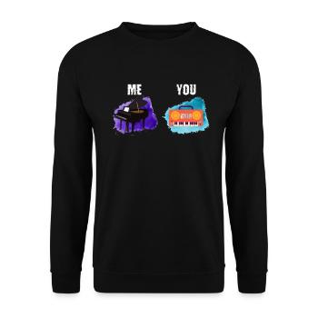 Ich Du - Klavierspieler Klavierspieler - Unisex Pullover - Schwarz - Vorne - Alina (178cm) & Michal (187cm)