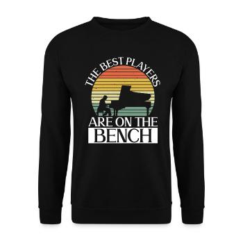 Die besten Spieler sitzen auf der Bank - Piano - Unisex Pullover - Schwarz - Vorne - Alina (178cm) & Michal (187cm)