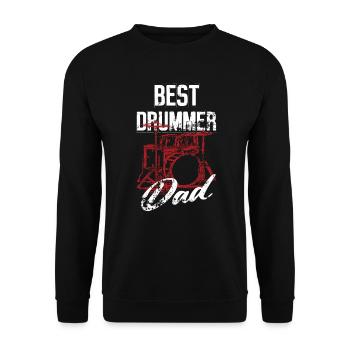 Bester Schlagzeuger Papa - Schlagzeug Rock Drummer - Unisex Pullover - Schwarz - Vorne - Alina (178cm) & Michal (187cm)