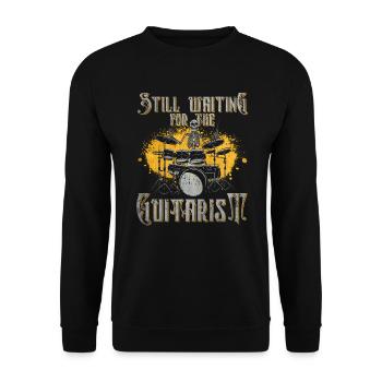 Still Waiting For The Guitarist - batterie rock - Sweat-shirt Unisexe - noir - Devant - Alina (178cm) & Michal (187cm)
