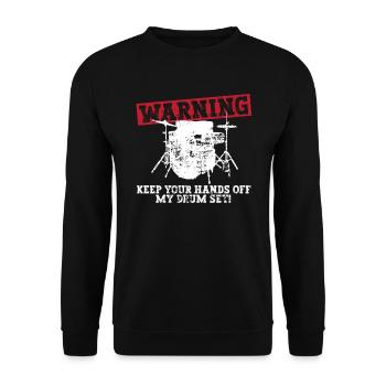 Warning - Hands off my drums! Skirt - Unisex Sweatshirt - black - Front - Alina (178cm) & Michal (187cm)