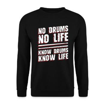 No Drums No Life Know Drums Know Life - Schlagzeug - Sweat-shirt Unisexe - noir - Devant - Alina (178cm) & Michal (187cm)