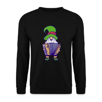 Weihnachtswichtel Akkordeon - Akkordeonspieler - Unisex Pullover - Schwarz - Vorne - Alina (178cm) & Michal (187cm)