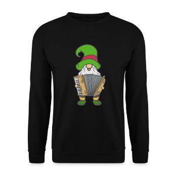 Weihnachtswichtel Akkordeon - Akkordeonspieler - Unisex Pullover - Schwarz - Vorne - Alina (178cm) & Michal (187cm)
