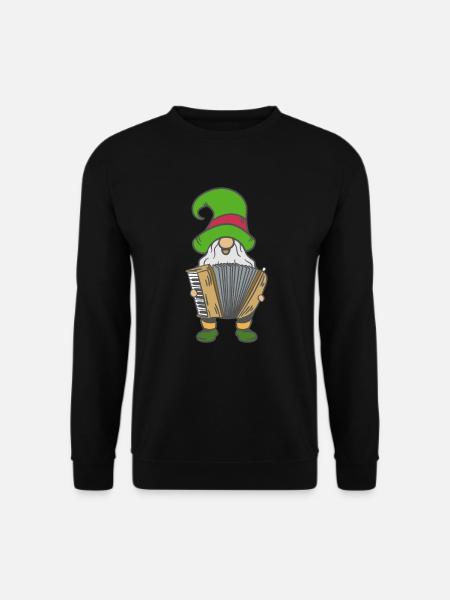 Weihnachtswichtel Akkordeon - Akkordeonspieler - Unisex Pullover - Schwarz