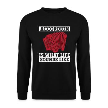 Accordion Is What Life Sounds Like - Akkordeon - Unisex Sweatshirt - black - Front - Alina (178cm) & Michal (187cm)