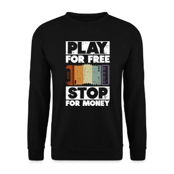 Play For Free Stop For Money - Akkordeonspieler - Unisex Pullover - Schwarz - Vorne - Alina (178cm) & Michal (187cm)