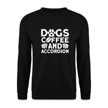Dogs, coffee and accordion - accordion player - Unisex Sweatshirt - black - Front - Alina (178cm) & Michal (187cm)