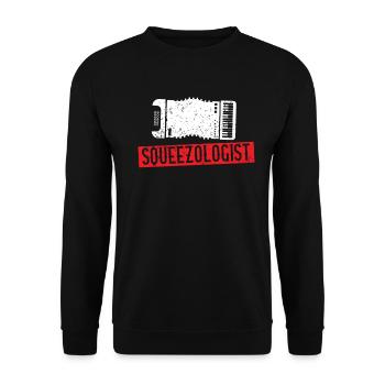 Squeezologist - accordion player accordionist - Unisex Sweatshirt - black - Front - Alina (178cm) & Michal (187cm)