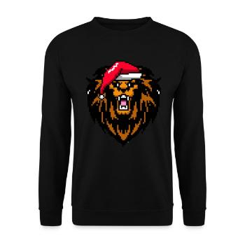Lion Pixelated Christmas - Drôle de Noël Lion - Sweat-shirt Unisexe - noir - Devant - Alina (178cm) & Michal (187cm)