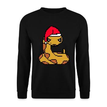 Snake Pixelated Christmas - Funny Snake - Unisex Sweatshirt - black - Front - Alina (178cm) & Michal (187cm)