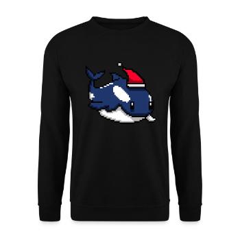 Orca Pixélisé Noël - Drôle - Sweat-shirt Unisexe - noir - Devant - Alina (178cm) & Michal (187cm)