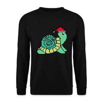 Noël de tortue pixélisée - Drôle - Sweat-shirt Unisexe - noir - Devant - Alina (178cm) & Michal (187cm)