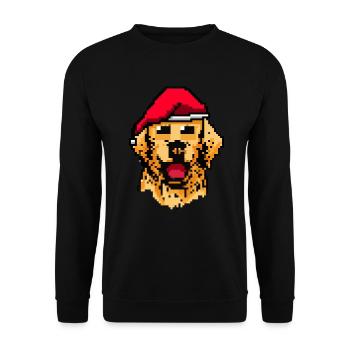 Golden Retriever pixelated Christmas - Funny - Unisex Sweatshirt - black - Front - Alina (178cm) & Michal (187cm)