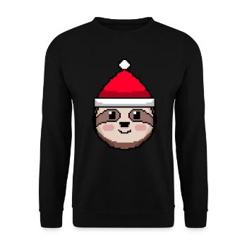 Sloth pixelated Christmas - Funny Sloth - Unisex Sweatshirt - black - Front - Alina (178cm) & Michal (187cm)