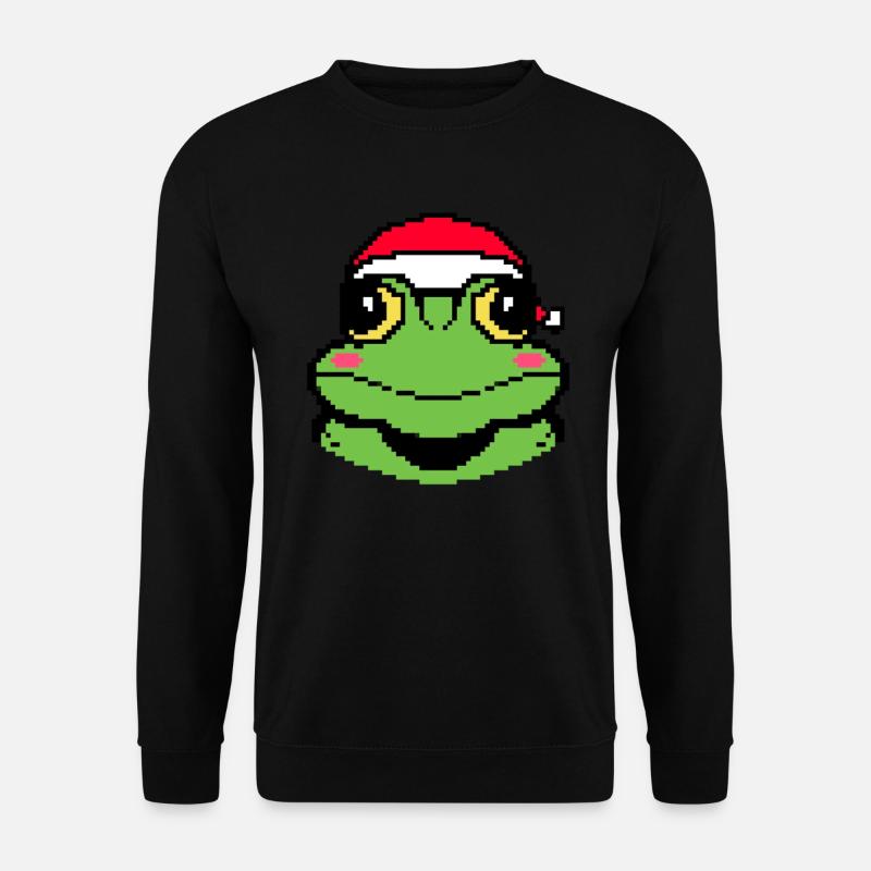 Frog Pixelated Christmas - Funny - Unisex Sweatshirt - black