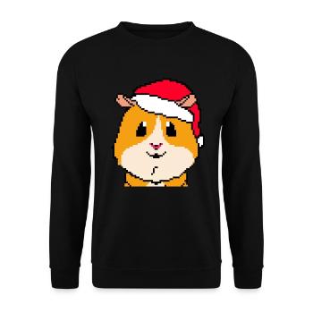 Guinea Pig Pixel Merry Christmas - Unisex Sweatshirt - black - Front - Alina (178cm) & Michal (187cm)