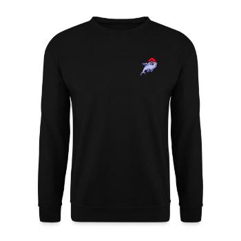 Noël pixélisé dauphin - Drôle - Sweat-shirt Unisexe - noir - Devant - Alina (178cm) & Michal (187cm)
