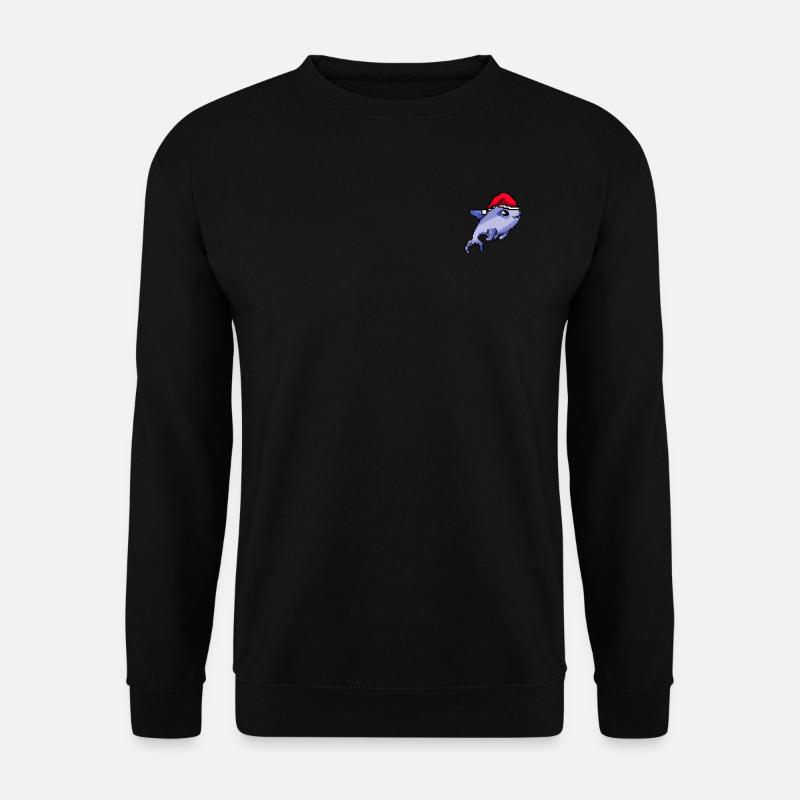 Dolphin pixelated Christmas - Funny - Unisex Sweatshirt - black
