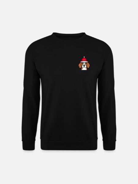 Beagle Pixelated Christmas - Funny - Unisex Sweatshirt - black