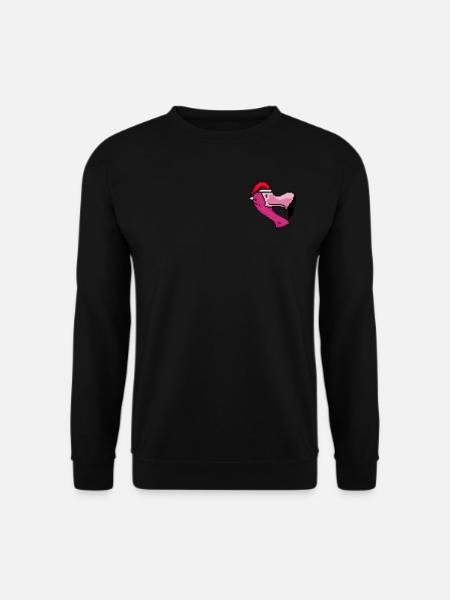 Flamingo Pixelated Weihnachten - Lustige Flamingo - Unisex Pullover - Schwarz