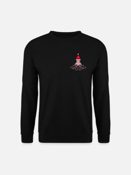Oktopus verpixelte Weihnachten - Lustige Oktopus - Unisex Pullover - Schwarz