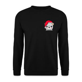 Eisbär verpixelt Weihnachten - Lustiger Eisbär - Unisex Pullover - Schwarz - Vorne - Alina (178cm) & Michal (187cm)