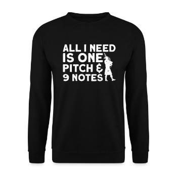 All I Need Is One Pitch & 9 Notes - Bagpipes - Unisex Sweatshirt - black - Front - Alina (178cm) & Michal (187cm)