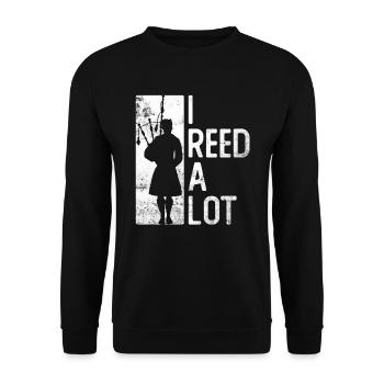 I Reed A Lot - Schottische Dudelsackmusik - Unisex Pullover - Schwarz - Vorne - Alina (178cm) & Michal (187cm)