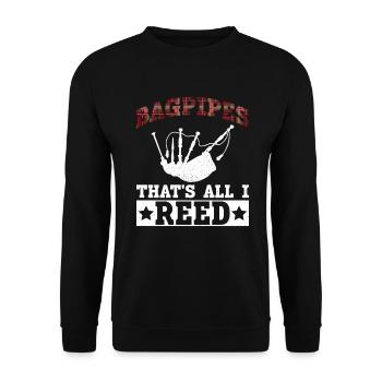Dudelsack - That's All I Reed - Schottische - Unisex Pullover - Schwarz - Vorne - Alina (178cm) & Michal (187cm)